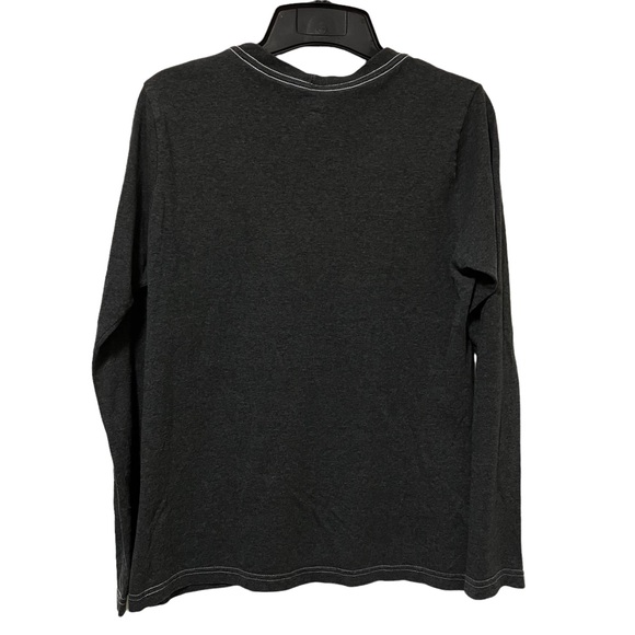 Carhartt Spell Out Graphic Gray V-Neck Long Sleeve  Tee - Picture 3 of 5
